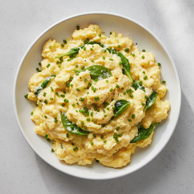 Fluffy Scrambled Eggs with Chives