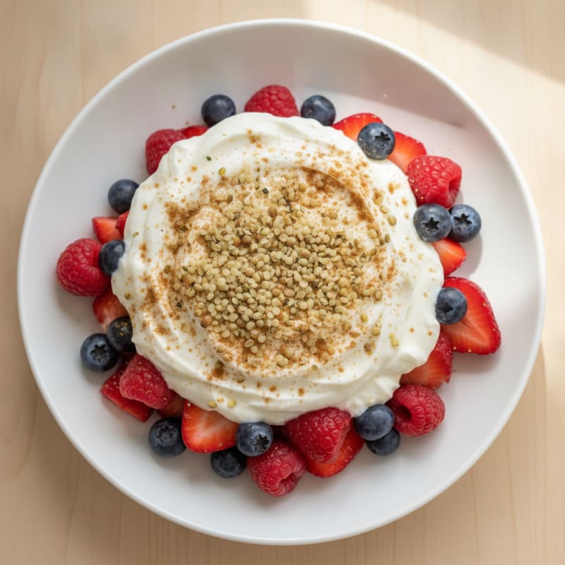 Greek Yogurt Protein Parfait with Mixed Berries