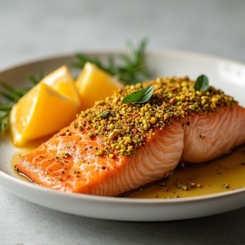 Crispy Pistachio-Crusted Salmon with Citrus-Ginger Glaze