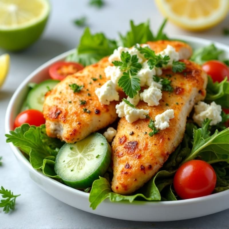 Crispy Lemon-Herb Chicken Salad with Fresh Greens