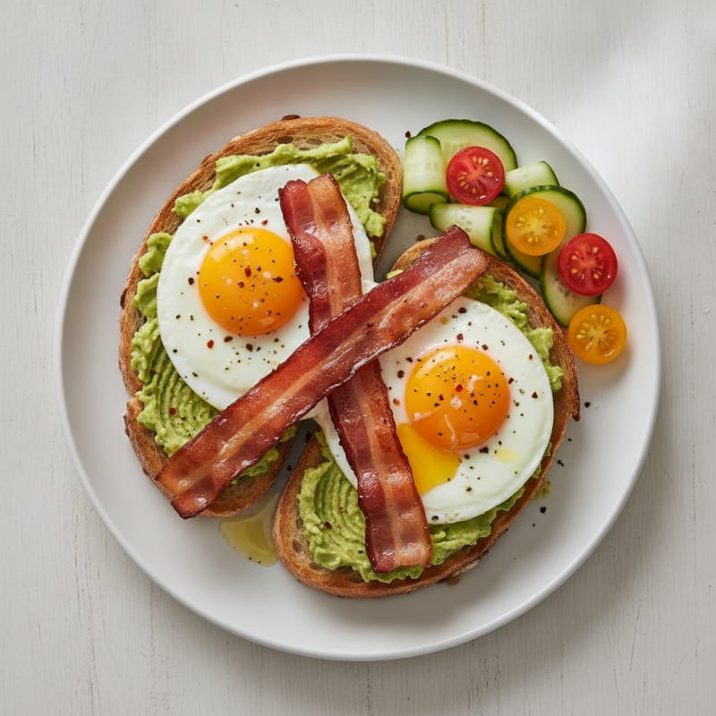 Avocado Sourdough Toast with Sunny Eggs
