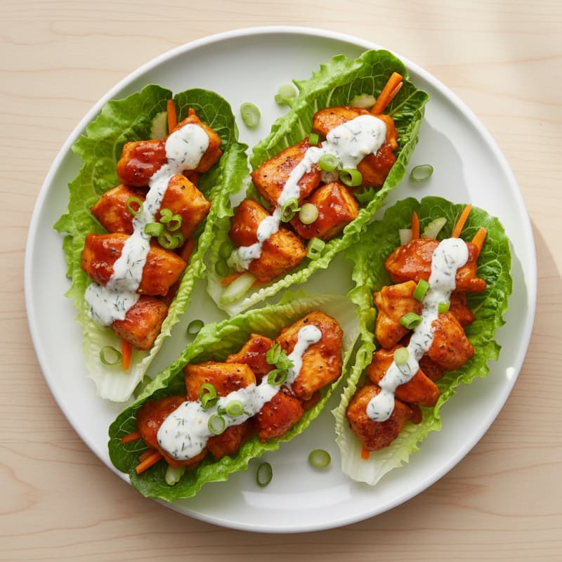 Buffalo Ranch Chicken Lettuce Wraps
