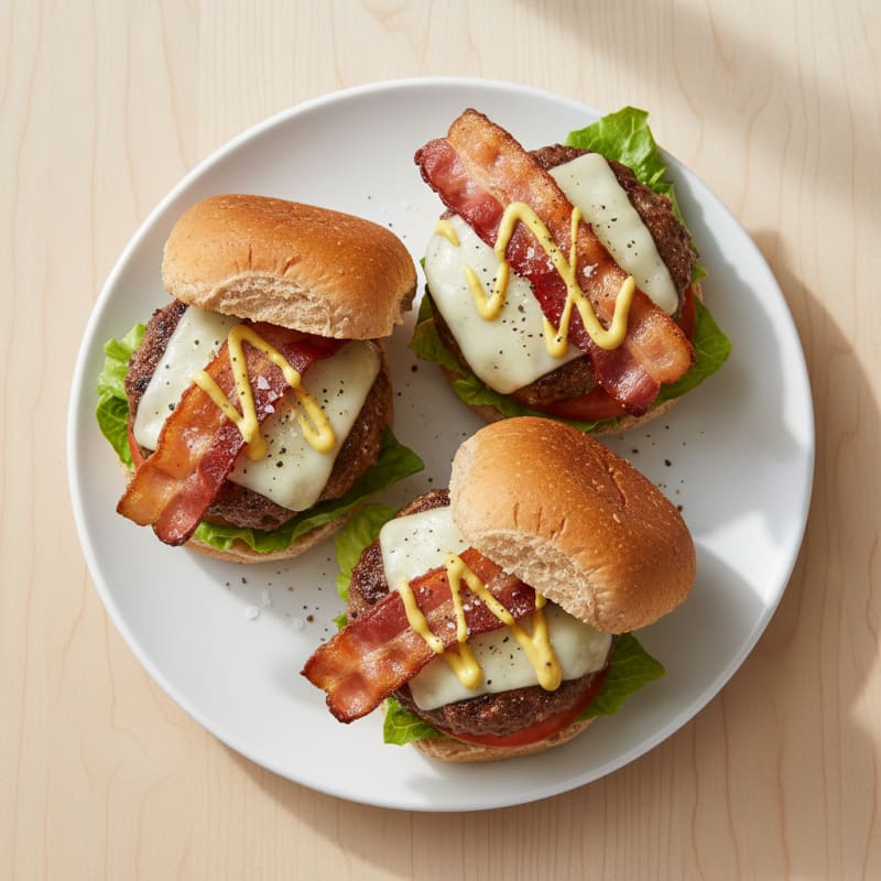 Crispy Double Bacon Cheeseburger Sliders