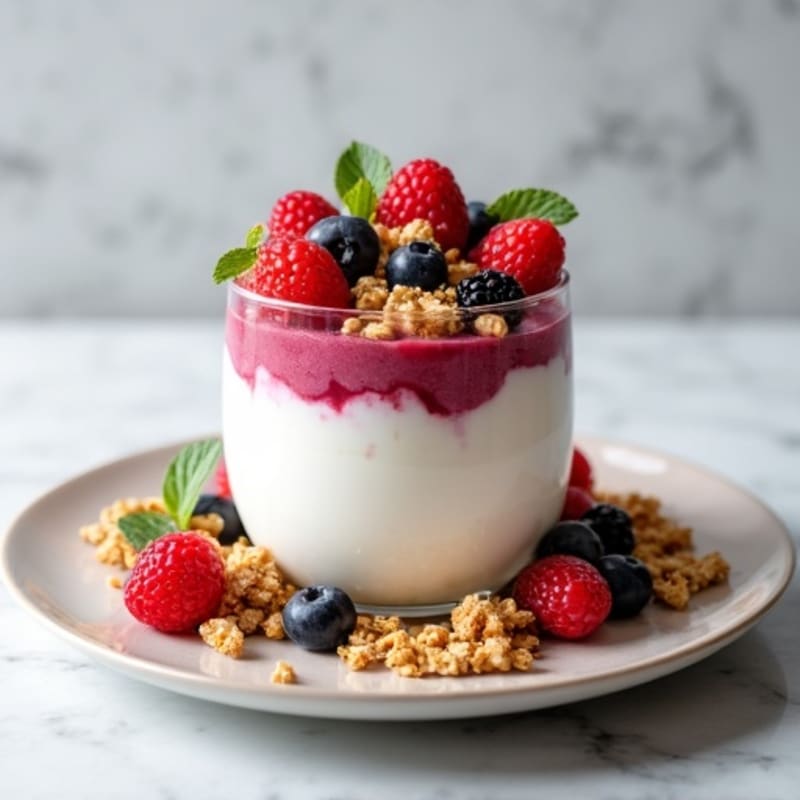 Greek Yogurt Protein Parfait with Mixed Berries