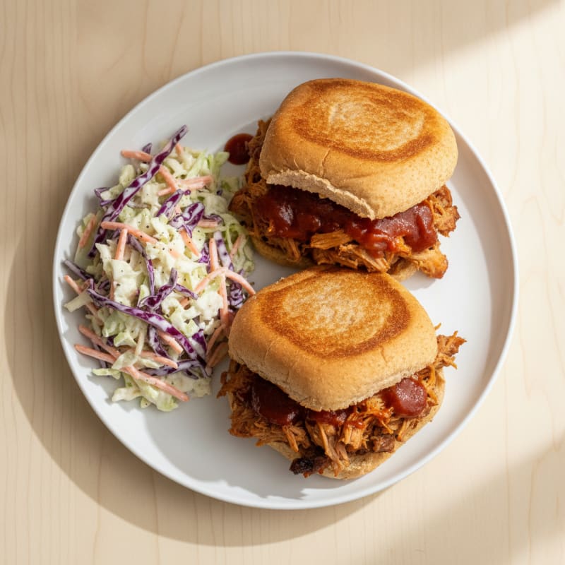 BBQ Pulled Pork Sandwiches with Coleslaw