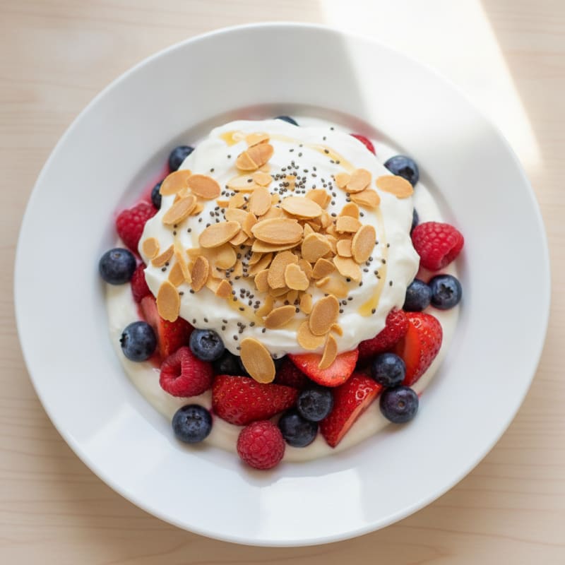 Greek Yogurt Protein Parfait with Mixed Berries