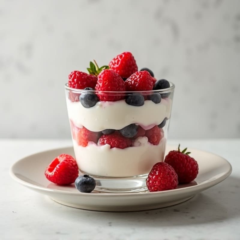 Greek Yogurt Protein Parfait with Mixed Berries