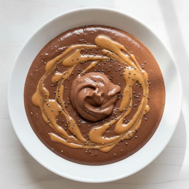 Silky Chocolate Protein Pudding with Peanut Butter Swirl