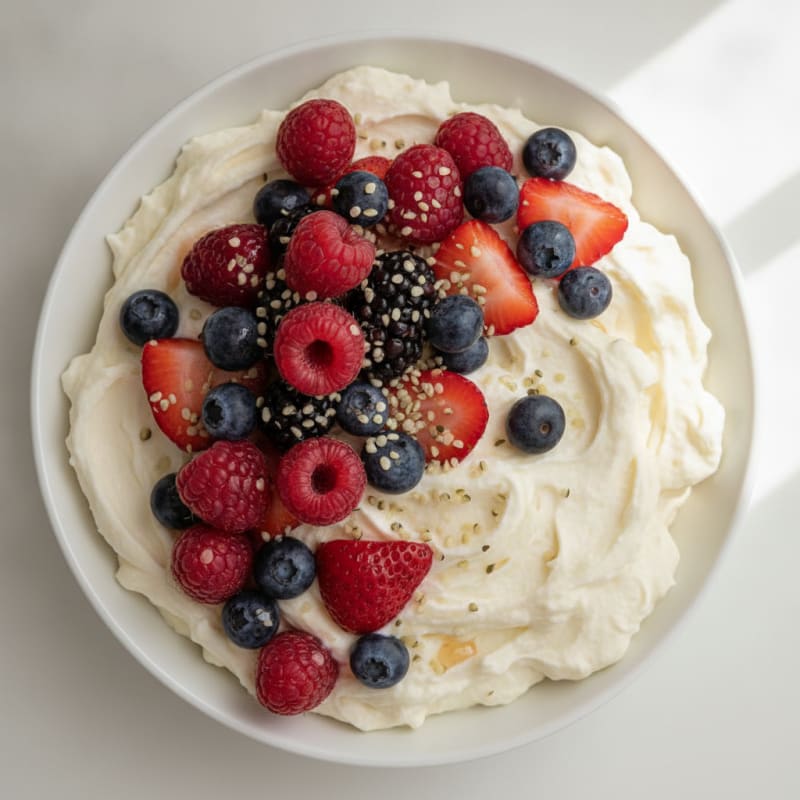 Silky Protein Yogurt Bowl with Mixed Berries