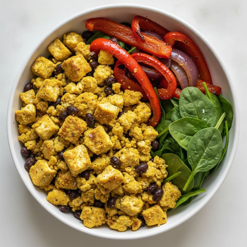 Hearty Tofu Scramble with Roasted Vegetables