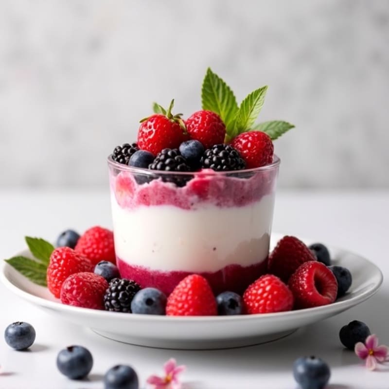 Greek Yogurt Protein Parfait with Mixed Berries