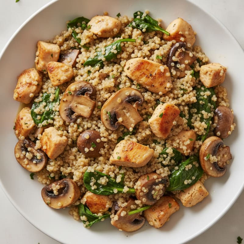 Garlic Mushroom Quinoa Bowl