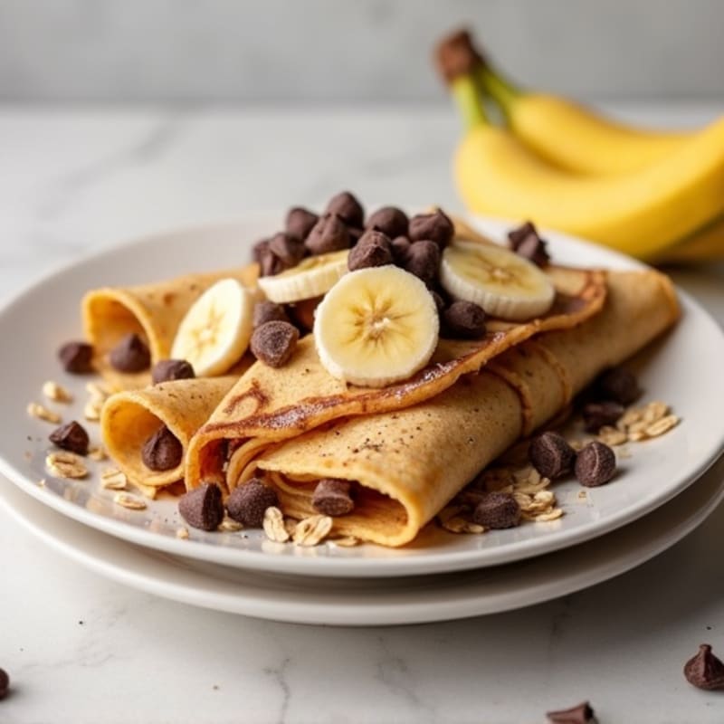 Protein-Packed Banana Chocolate Hazelnut Crepes