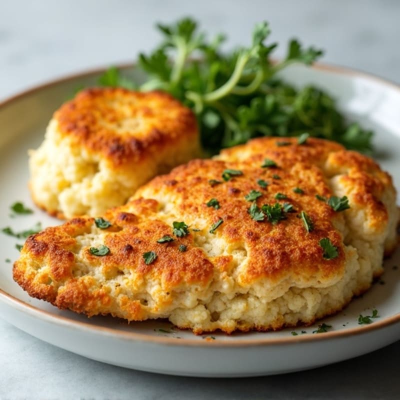 Crispy Baked Chicken with Herb-Roasted Cauliflower Biscuits