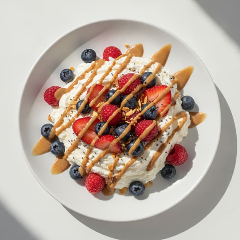 Creamy Greek Yogurt Protein Mousse with Mixed Berries