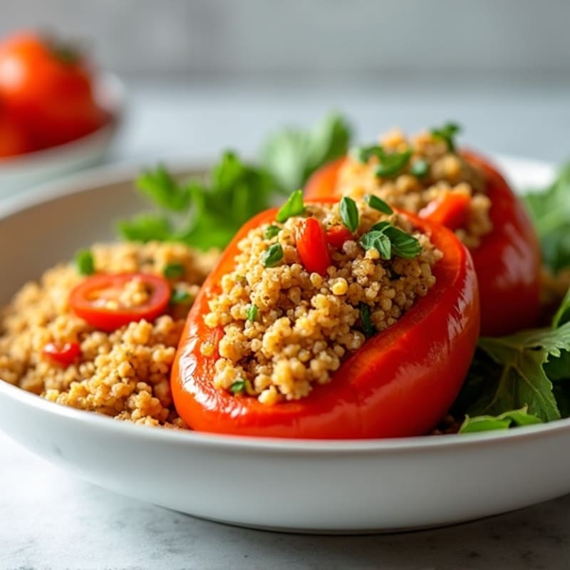 Air Fryer Ground Turkey Quinoa Stuffed Bell Peppers