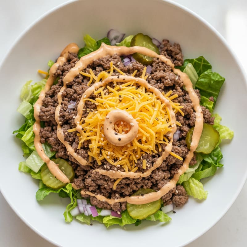Ground Beef Big Mac Bowl