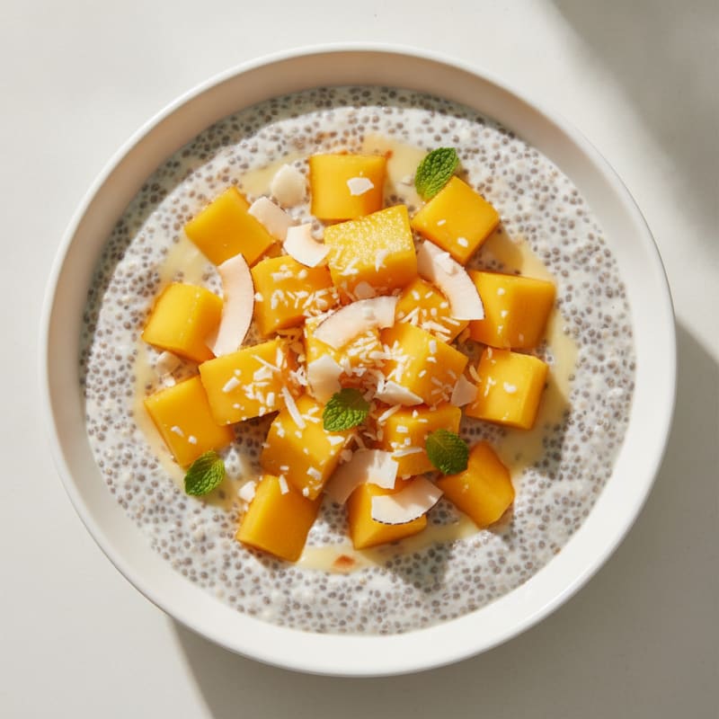 Tropical Mango Coconut Chia Pudding