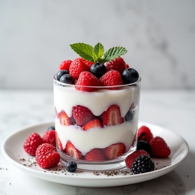 Greek Yogurt Protein Parfait with Mixed Berries