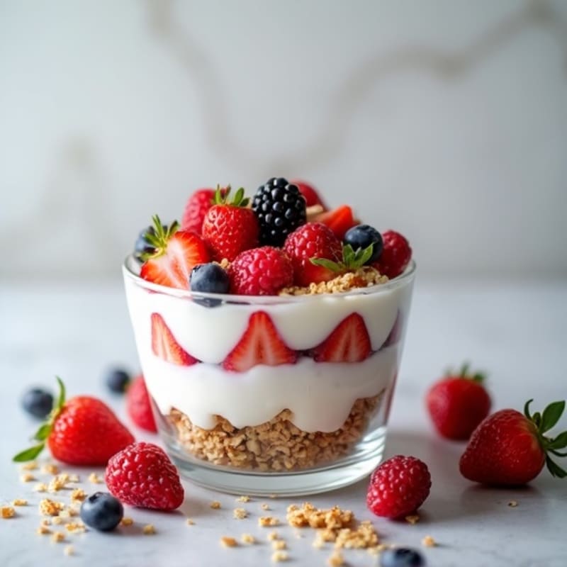 Creamy Greek Yogurt Protein Parfait with Mixed Berries