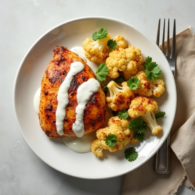 Creamy Spiced Chicken with Roasted Cauliflower