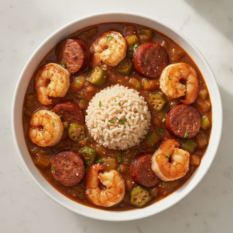 Creole Sausage and Shrimp Gumbo