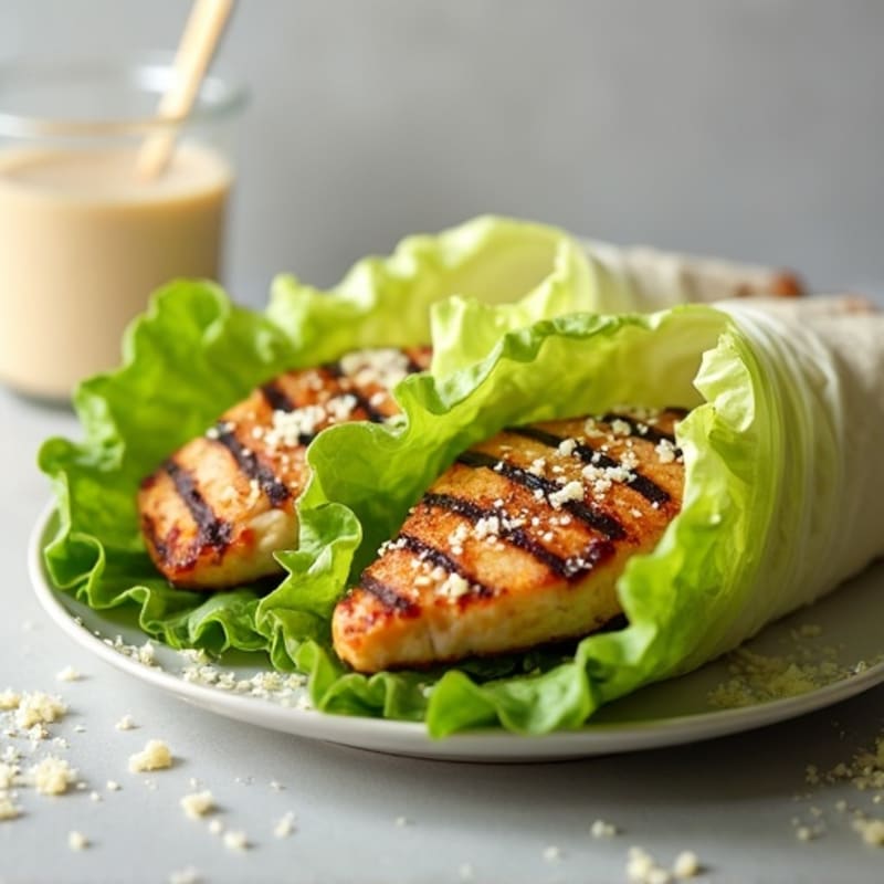 Crispy Grilled Chicken Caesar Lettuce Wraps