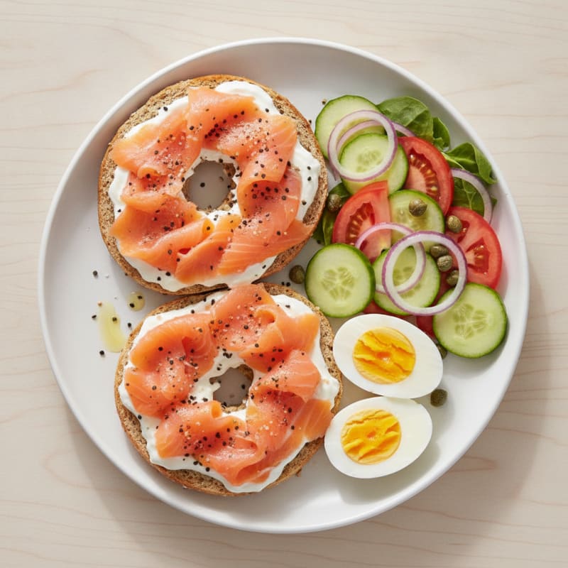 Smoked Salmon Everything Bagel Protein Plate