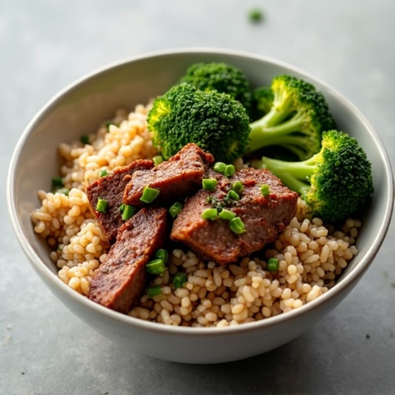 Garlic Ginger Beef and Broccoli Rice Bowl