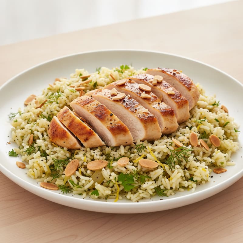 Lemon Herb Rice Pilaf with Toasted Almonds