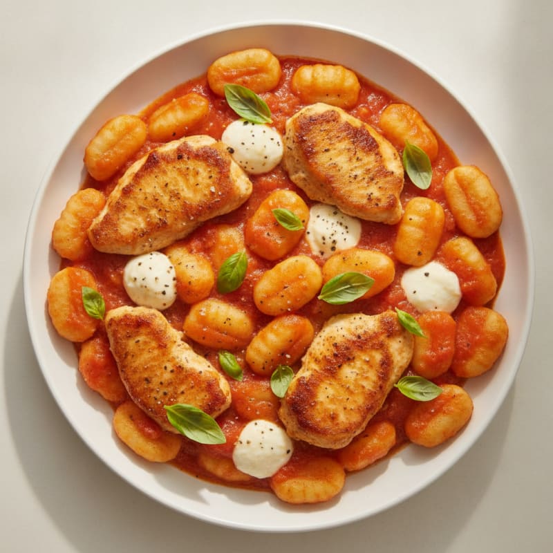 Tomato Basil Gnocchi with Mozzarella