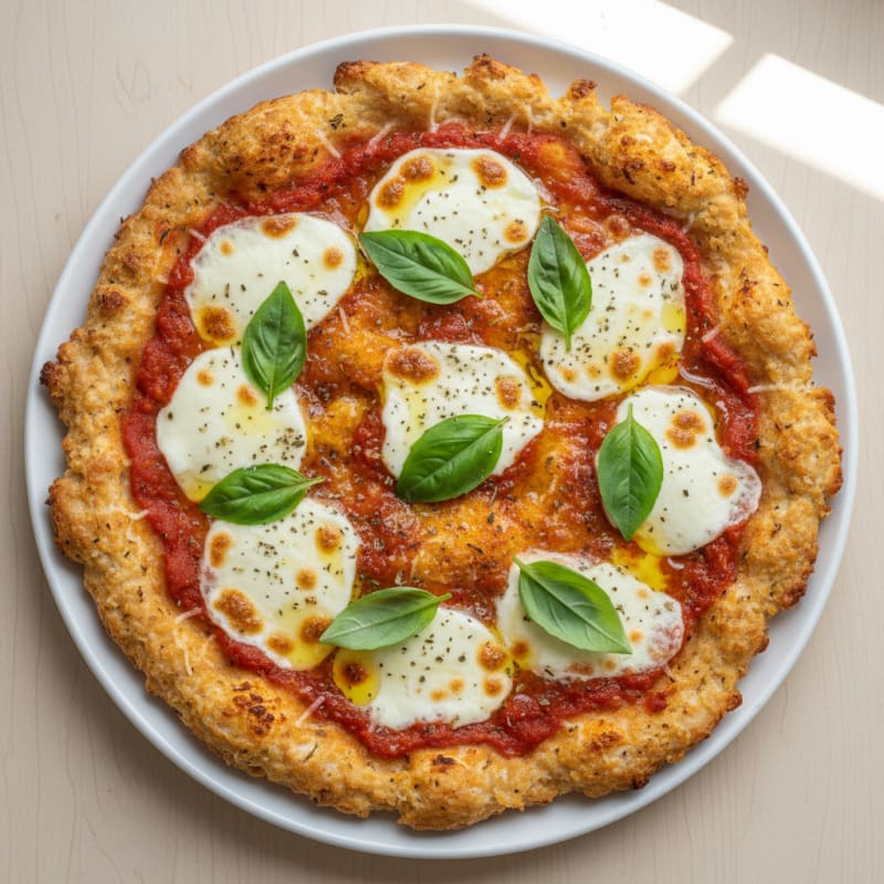 Golden Crispy Margherita Pizza