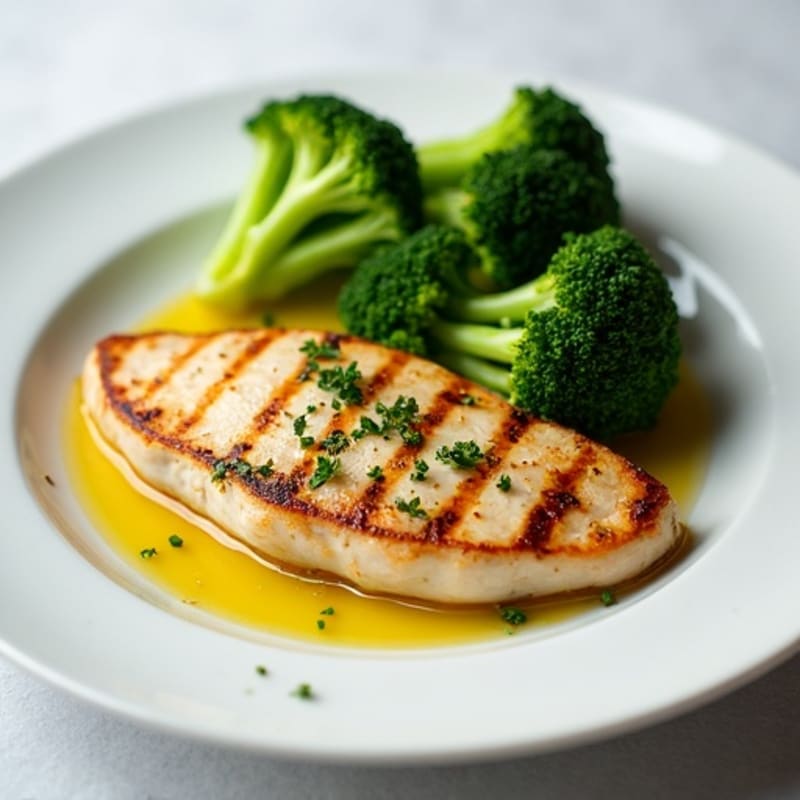 Grilled Chicken Breast with Steamed Broccoli