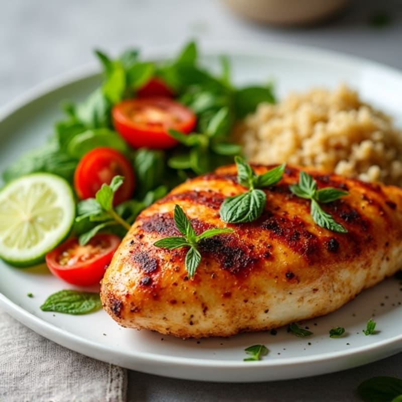 Spiced Roasted Chicken with Fresh Herb Salad