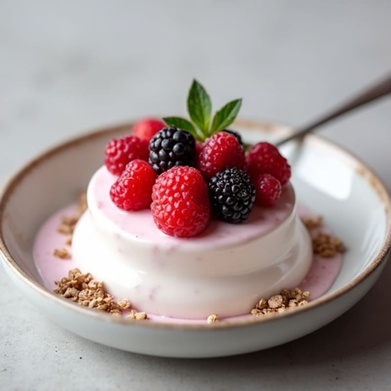 Silky Greek Yogurt Protein Pudding with Berries