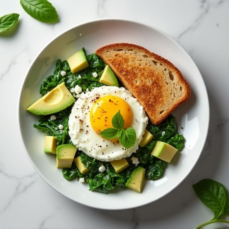 Egg White and Spinach Scramble with Cottage Cheese