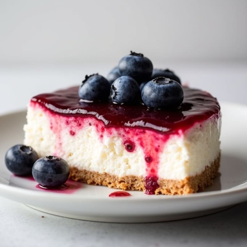 Protein-Packed Greek Yogurt Cheesecake with Berry Compote
