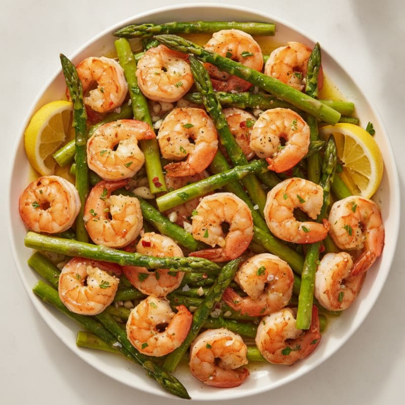Garlic Herb Roasted Shrimp and Asparagus