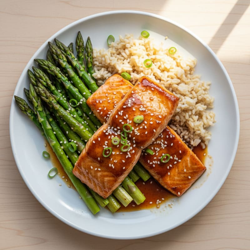 Teriyaki Glazed Salmon with Roasted Asparagus