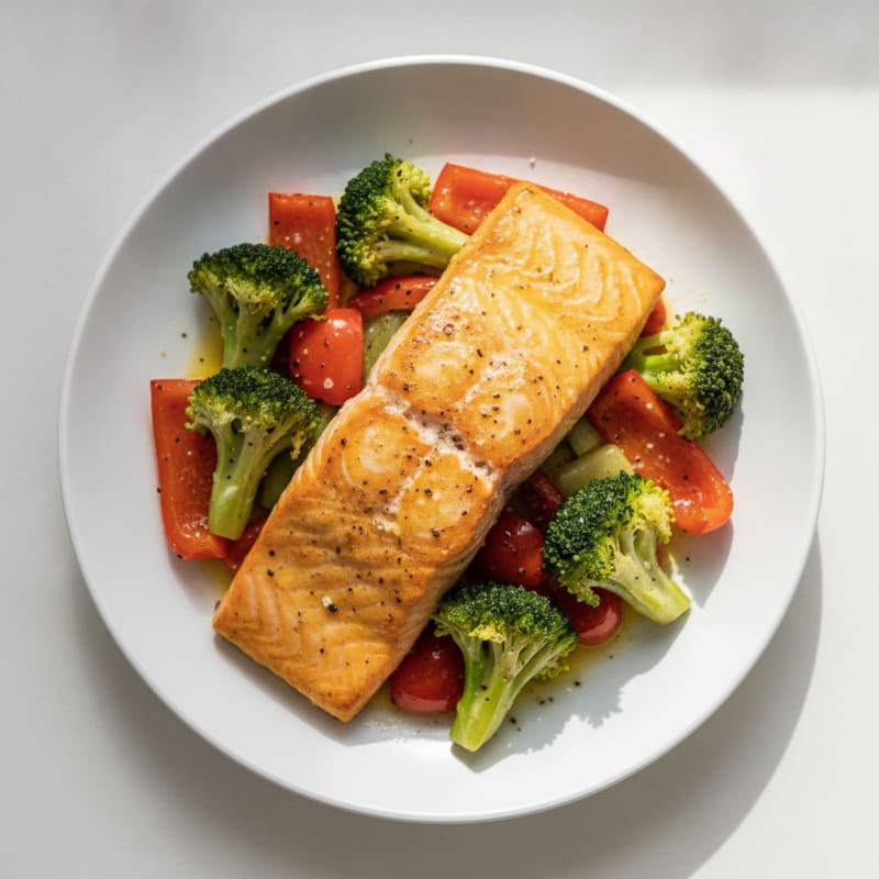 Turmeric Ginger Roasted Salmon with Vegetables