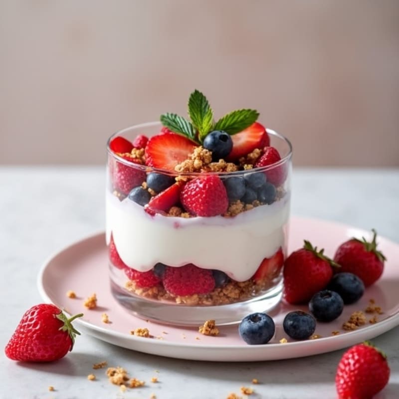 Greek Yogurt Protein Parfait with Mixed Berries