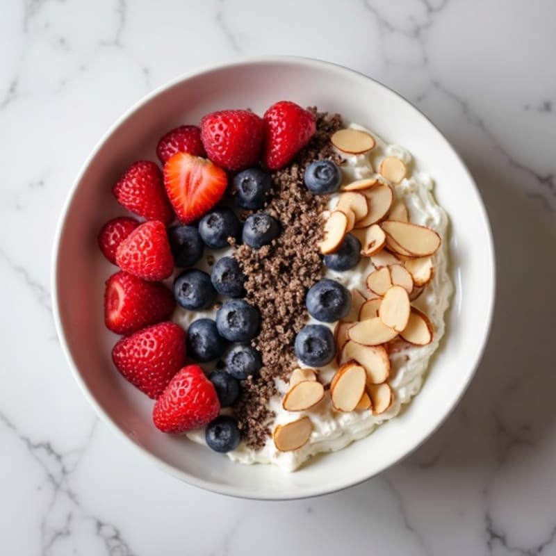 Cottage Cheese and Berry Protein Bowl with Almonds