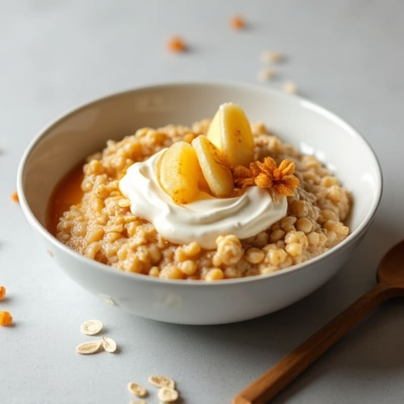 Creamy Caramelized Banana Protein Oatmeal