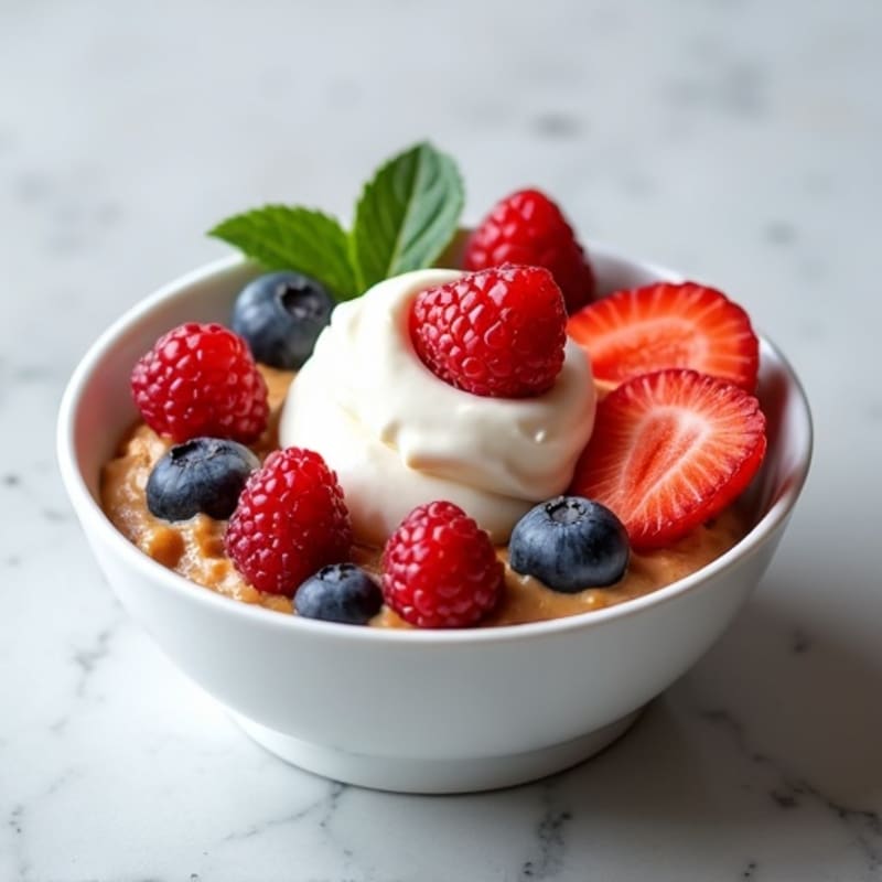 Creamy Greek Yogurt Protein Bowl with Almond Butter and Berries