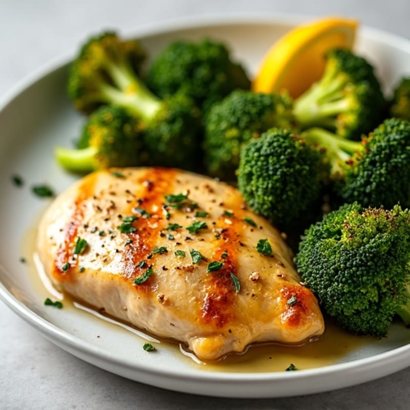 Lemon-Herb Roasted Chicken with Crispy Roasted Broccoli