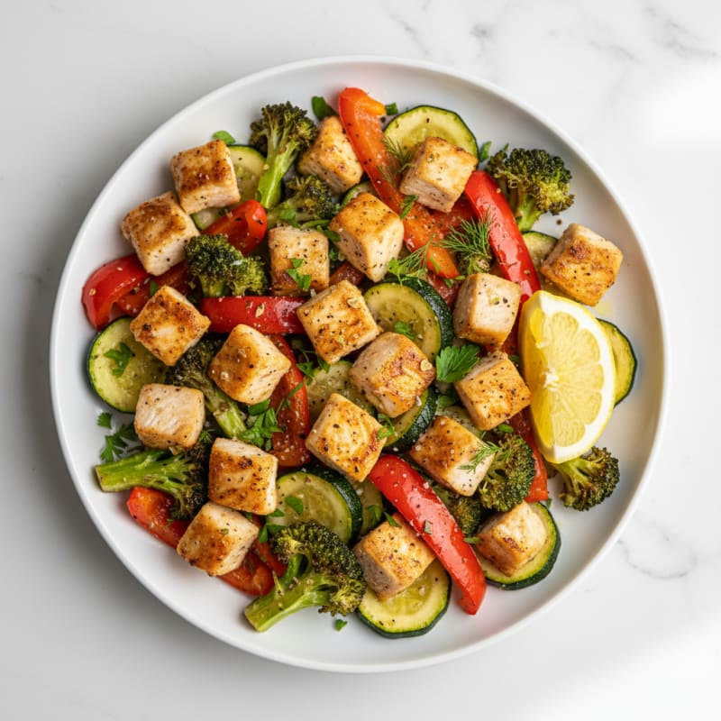 Sheet Pan Chicken and Veggie Bowl