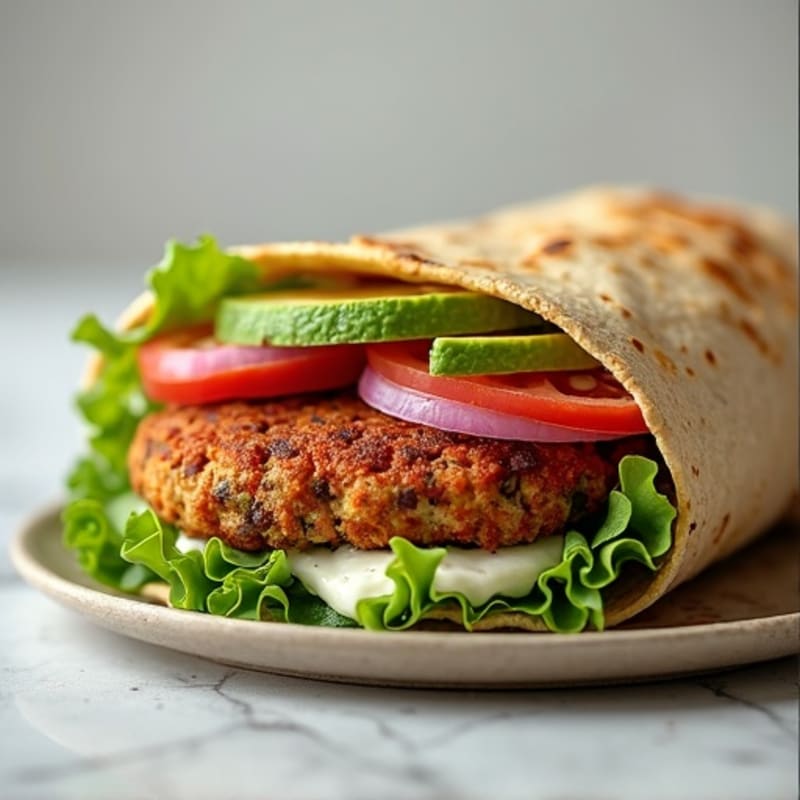 Crispy Veggie Burger Wraps