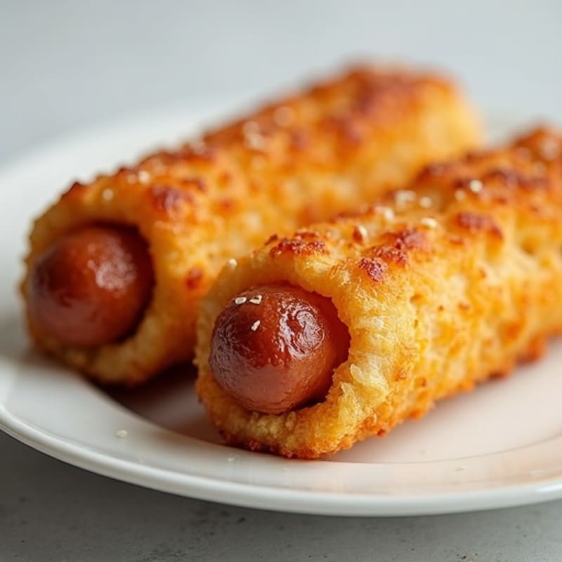 Crispy Baked Chicken Sausage Corn Dogs