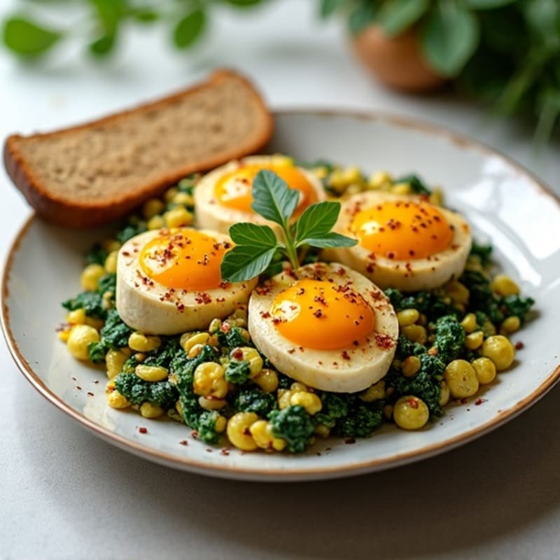 Paneer Spinach Scramble with Toasted Seeds