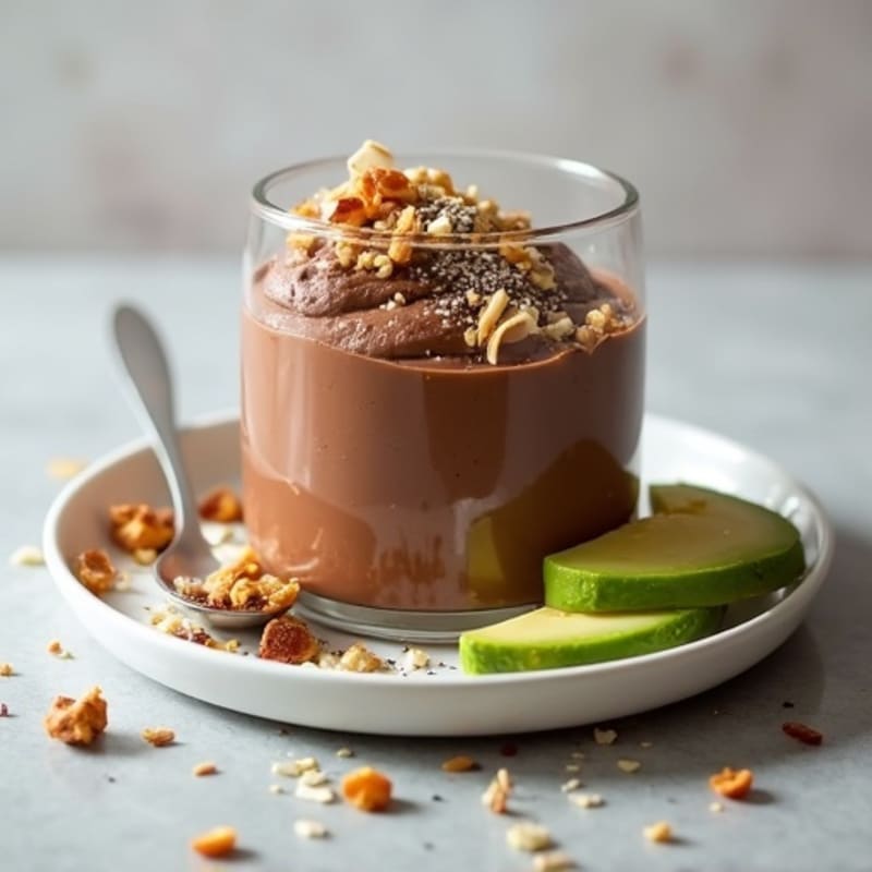 Chocolate Protein Mousse with Toasted Coconut
